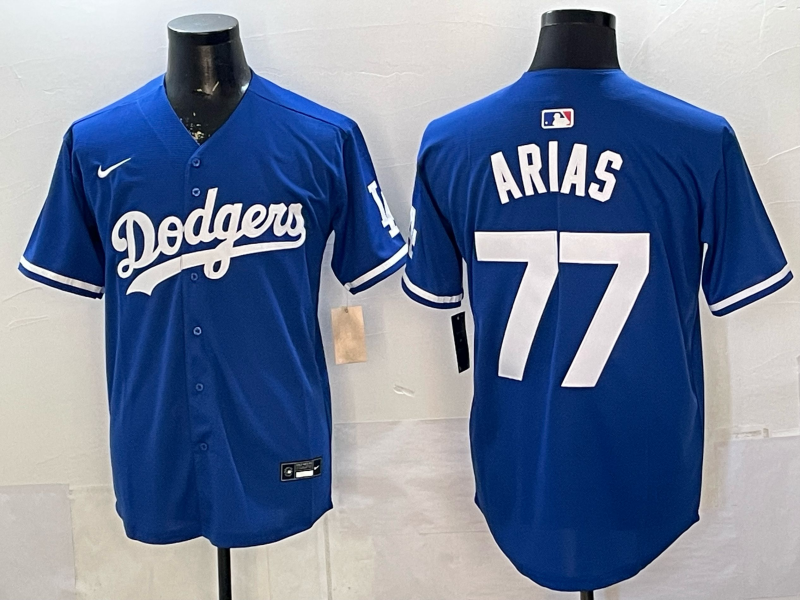 Men's Los Angeles Dodgers Andres Arias Royal Alternate 2 Replica Jersey baseball jersey product view 1