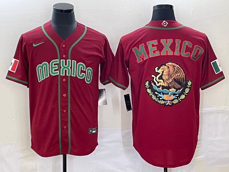 Men's 2023 World Baseball Classic Mexico Red Replica Baseball Jersey baseball jersey product view 1