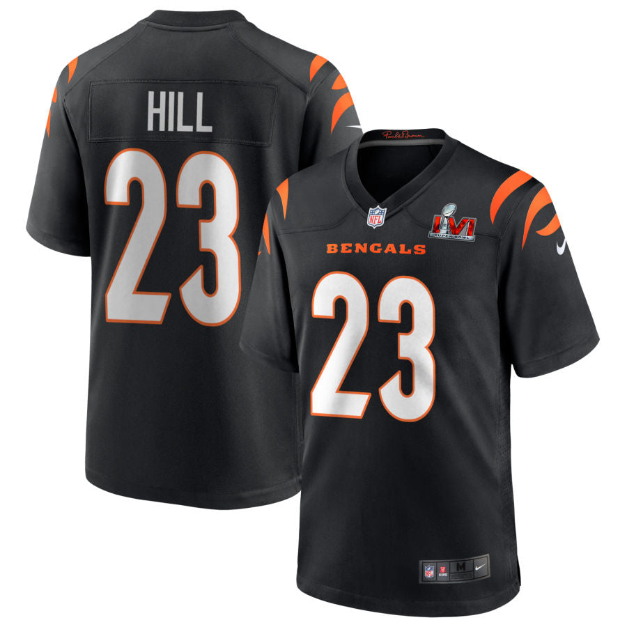 Dax Hill Cincinnati Bengals Super Bowl LVI Game Jersey - Black football jersey product view 1