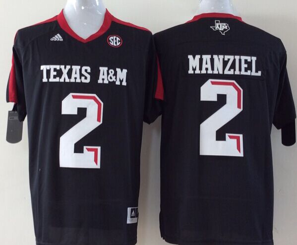 Men's Texas A&M Aggies Johnny Manziel #2 Black Player Game Jersey sports jersey product view 1