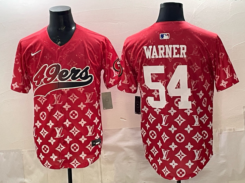 Men's San Francisco 49ers Fred Warner #54 Red Alternate Game Jersey football jersey product view 1
