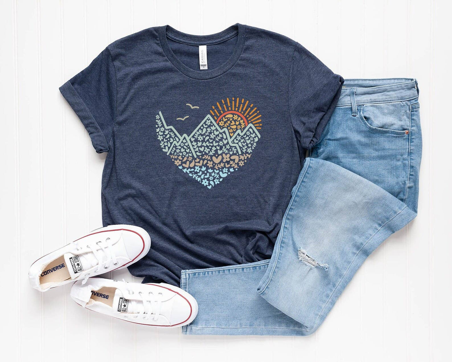 Mountains Heart T-Shirts Unisex T-shirt, Sweatshirt, Hoodie, Long Sleeve Tee - T-Shirt, Sweatshirt, Hoodie