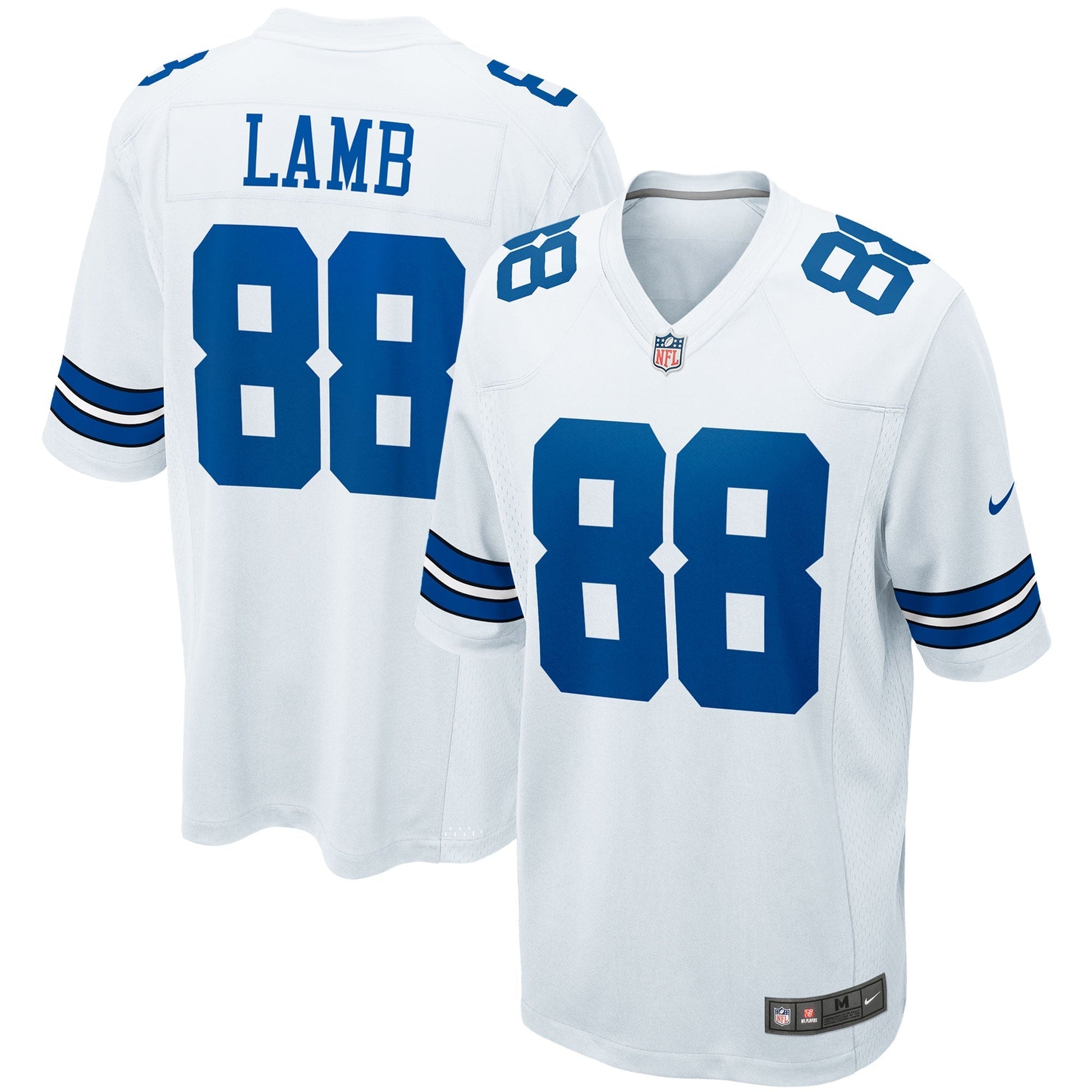 CeeDee Lamb Dallas Cowboys Game Team Jersey - White football jersey product view 1