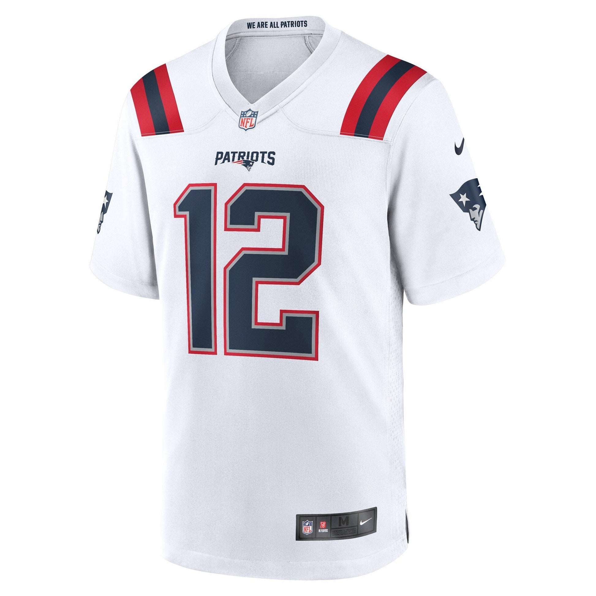 Tom Brady New England Patriots Retired Game Jersey - White football jersey product view 2