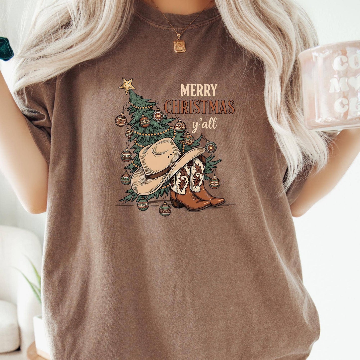 Retro Western Christmas Cowboy Cowgirl Holiday Tee Unisex T-shirt, Sweatshirt, Hoodie, Long Sleeve Tee - T-Shirt, Sweatshirt, Hoodie