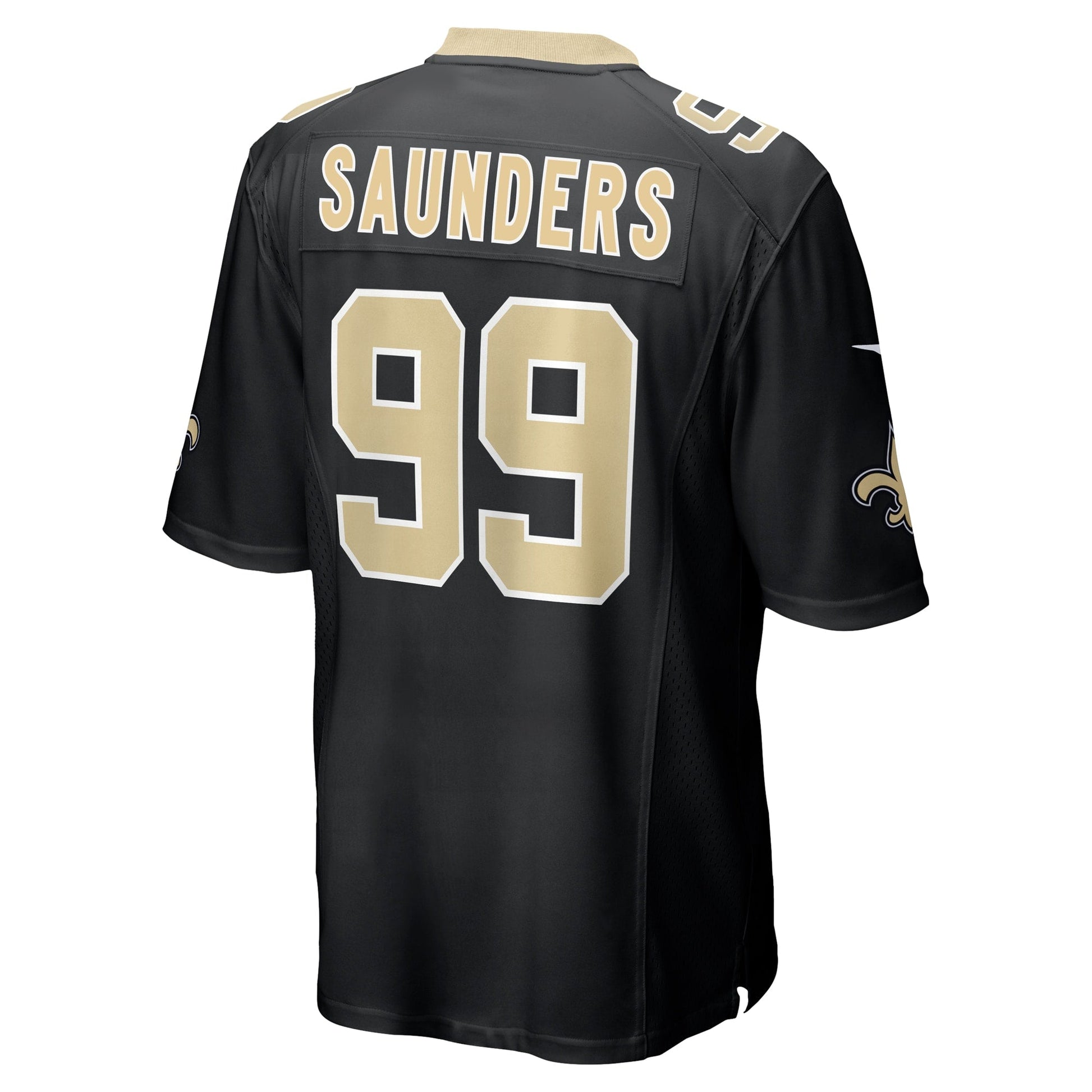 Khalen Saunders New Orleans Saints Game Jersey - Black football jersey product view 3