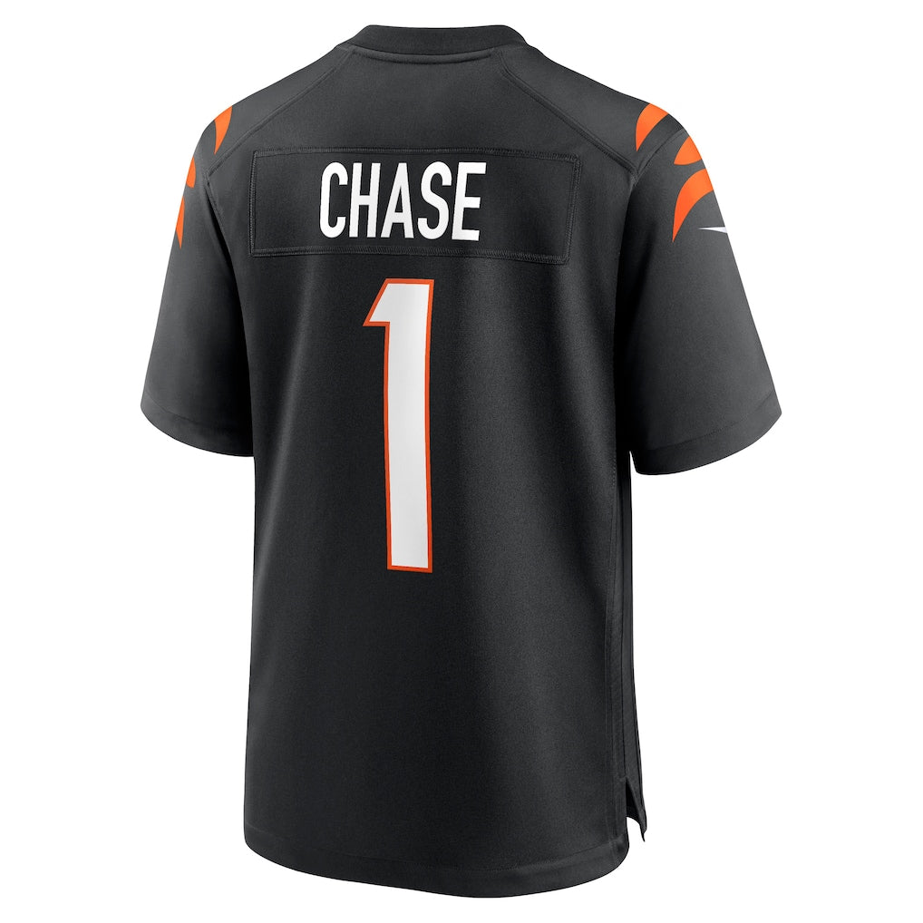 C.Bengals #1 Ja'Marr Chase Black Game Jersey football jersey product view 1