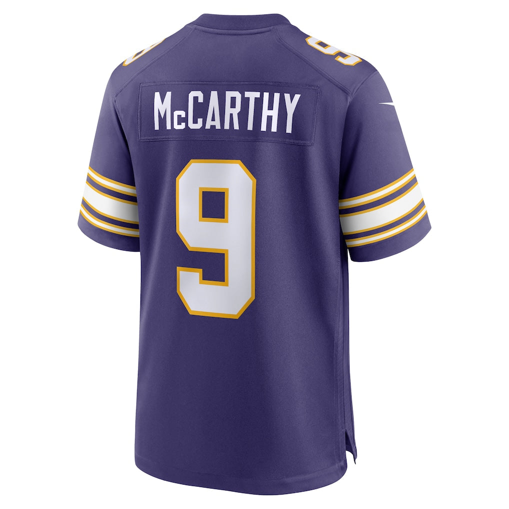 M.Vikings #9 J.J. McCarthy Purple 2nd Alternate Player Game Jersey football jersey product view 1
