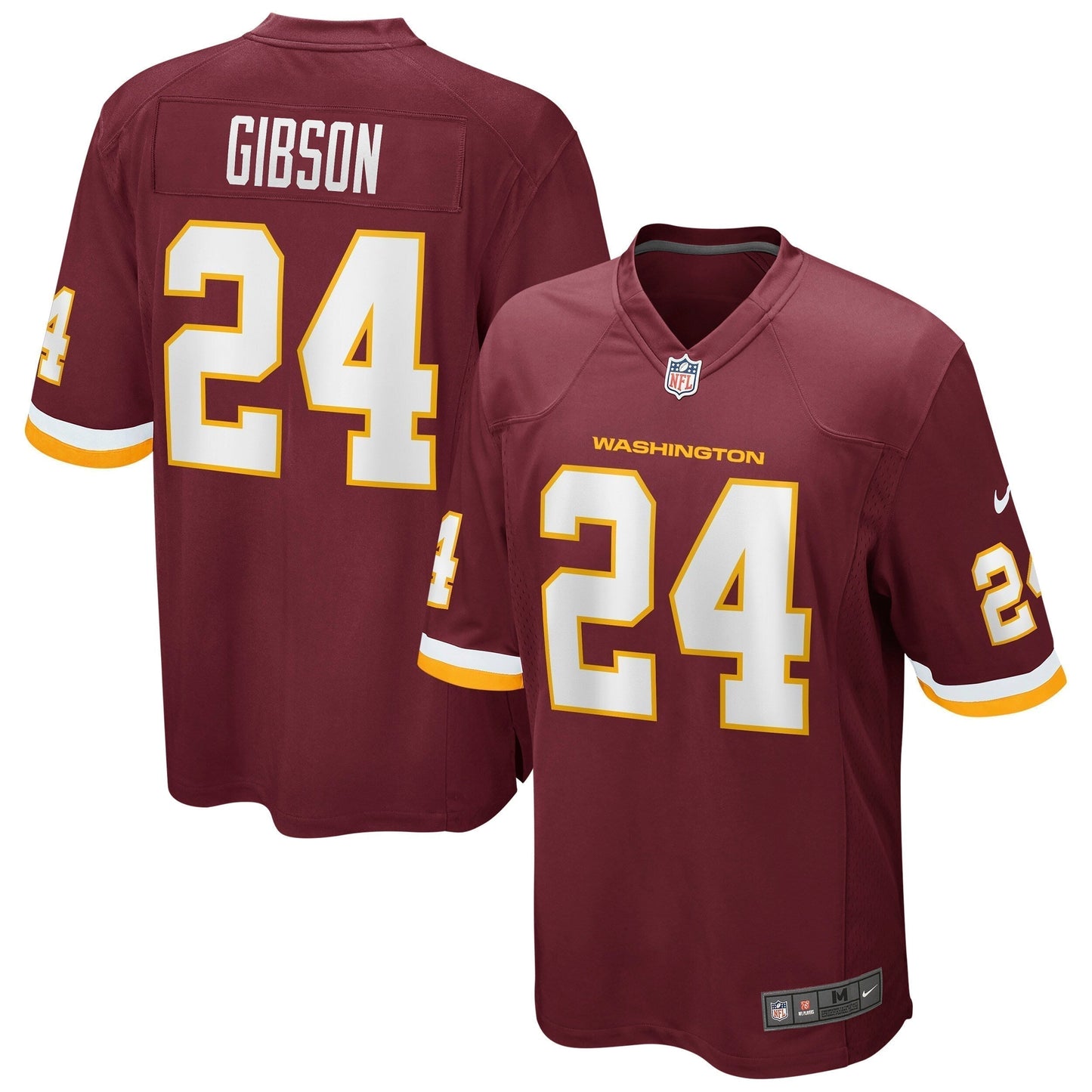 Antonio Gibson Washington Football Team Game Jersey - Burgundy football jersey product view 1