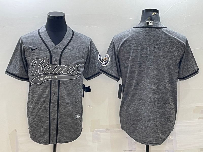 Men's Los Angeles Rams Gray Blank Jersey football jersey product view 1