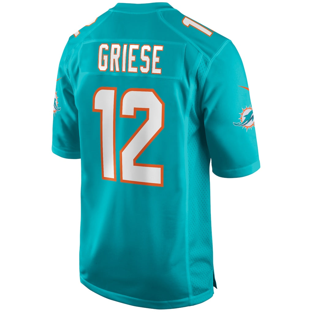 M.Dolphins #12 Bob Griese Aqua Game Retired Player Jersey football jersey product view 1