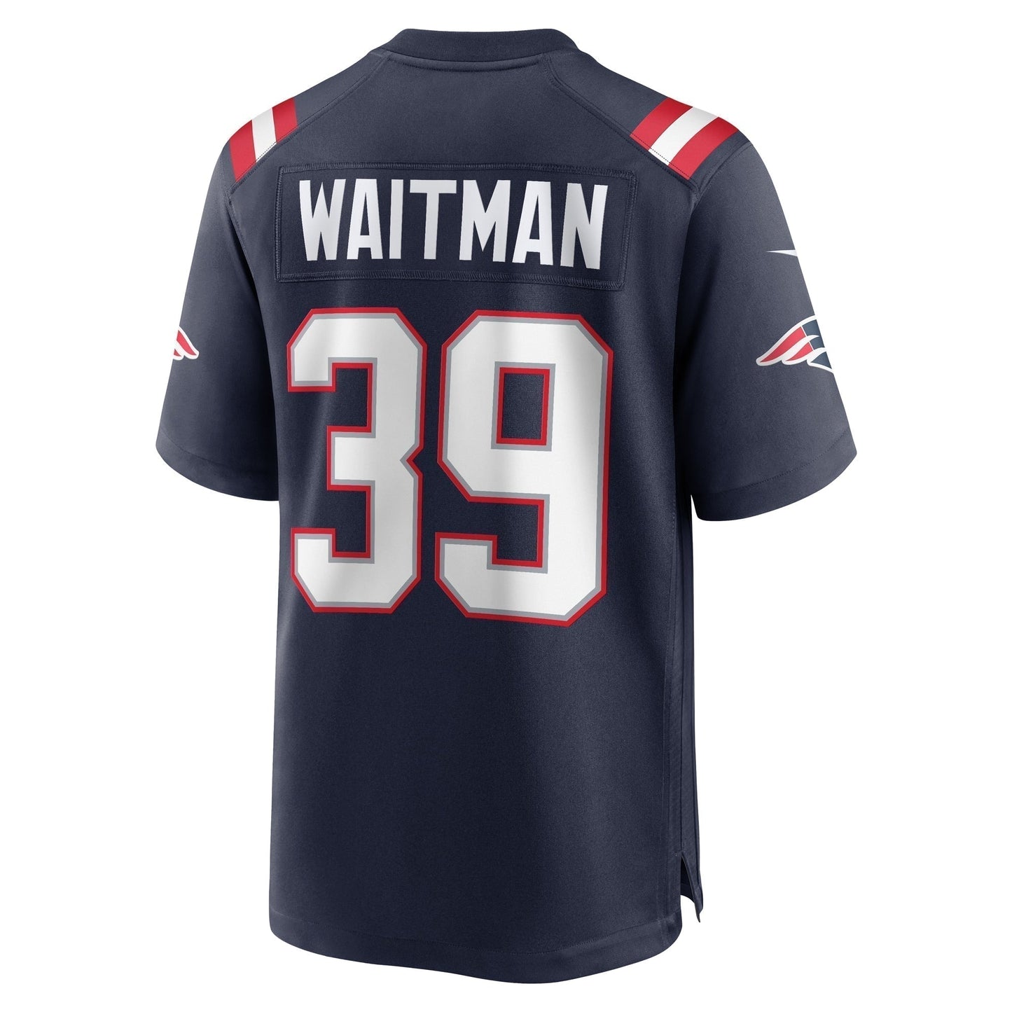 Corliss Waitman New England Patriots Team Game Jersey - Navy football jersey product view 3