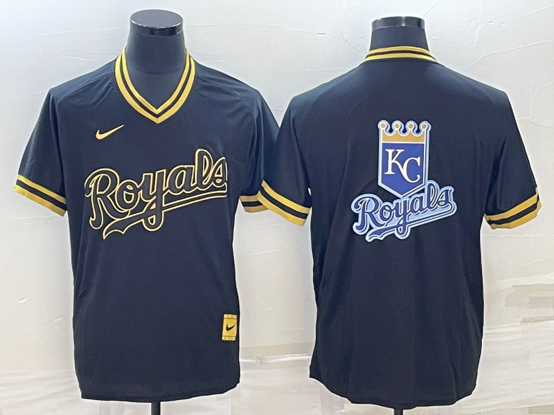 Men's Kansas City Royals Black Replica Player Jersey1 baseball jersey product view 1