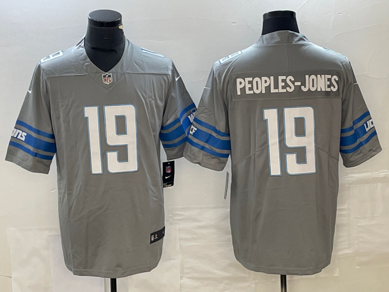 Men's Detroit Lions Donovan Peoples-Jones #19 Gray Game Jersey1 football jersey product view 1