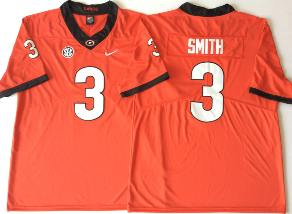 Men's Georgia Bulldogs Roquan Smith Red Player Game Jersey sports jersey product view 1