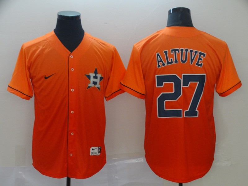 Men's Houston Astros Jose Altuve Orange Game Player Jersey baseball jersey product view 1