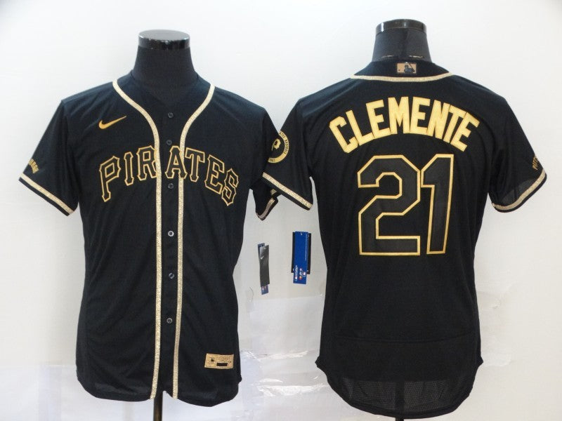 Men's Pittsburgh Pirates Roberto Clemente Black Stitched Jersey baseball jersey product view 1