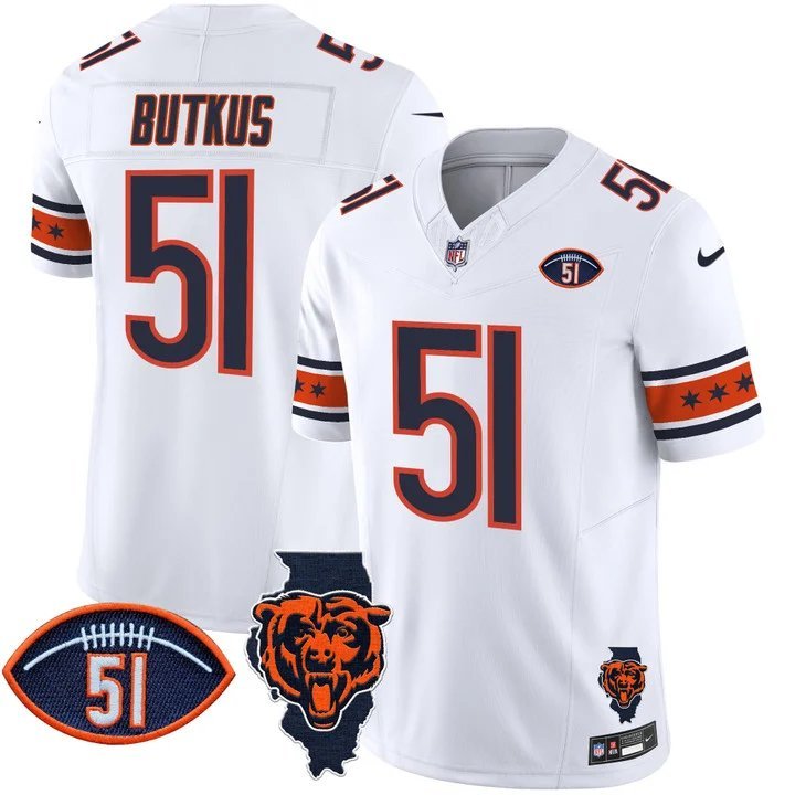 Men's Dick Butkus 51 Chicago Bears White Vapor Limited Jersey football jersey product view 1