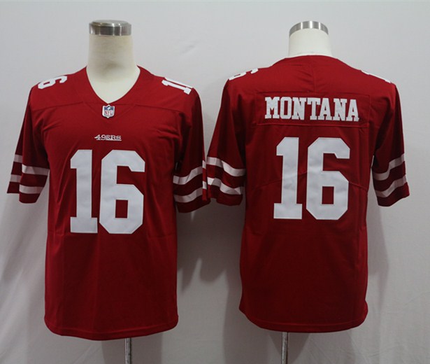 Men's San Francisco 49ers Joe Montana Red Game Jersey football jersey product view 1