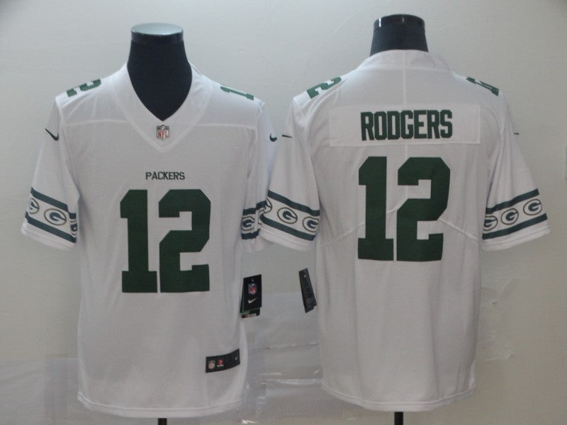 Men's Green Bay Packers Aaron Rodgers #12 White Game Player Jersey1 football jersey product view 1