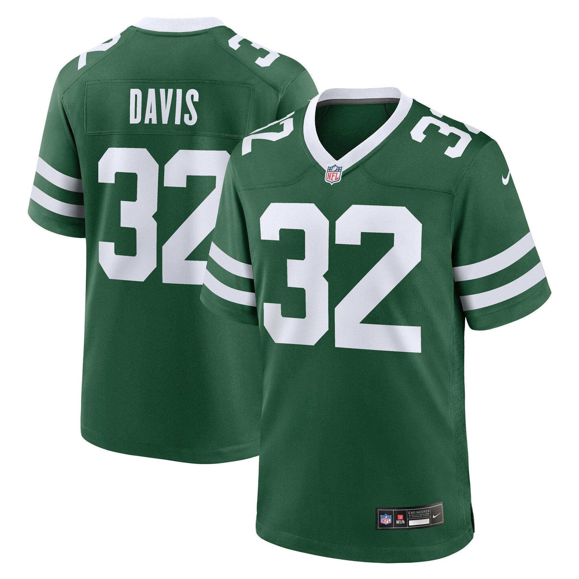 Isaiah Davis New York Jets Team Game Jersey - Legacy Green football jersey product view 1