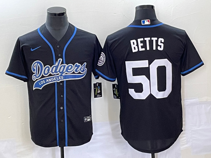 Men's Los Angeles Dodgers Mookie Betts Black Player Jersey Joint Edition baseball jersey product view 1