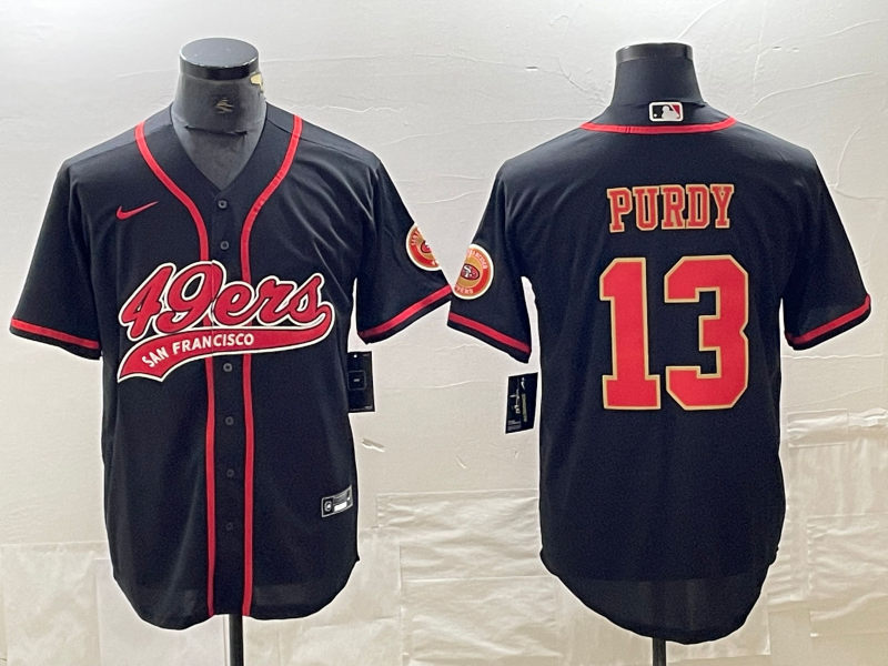 Men's San Francisco 49ers Brock Purdy Black Fashion Jersey Joint Edition football jersey product view 1