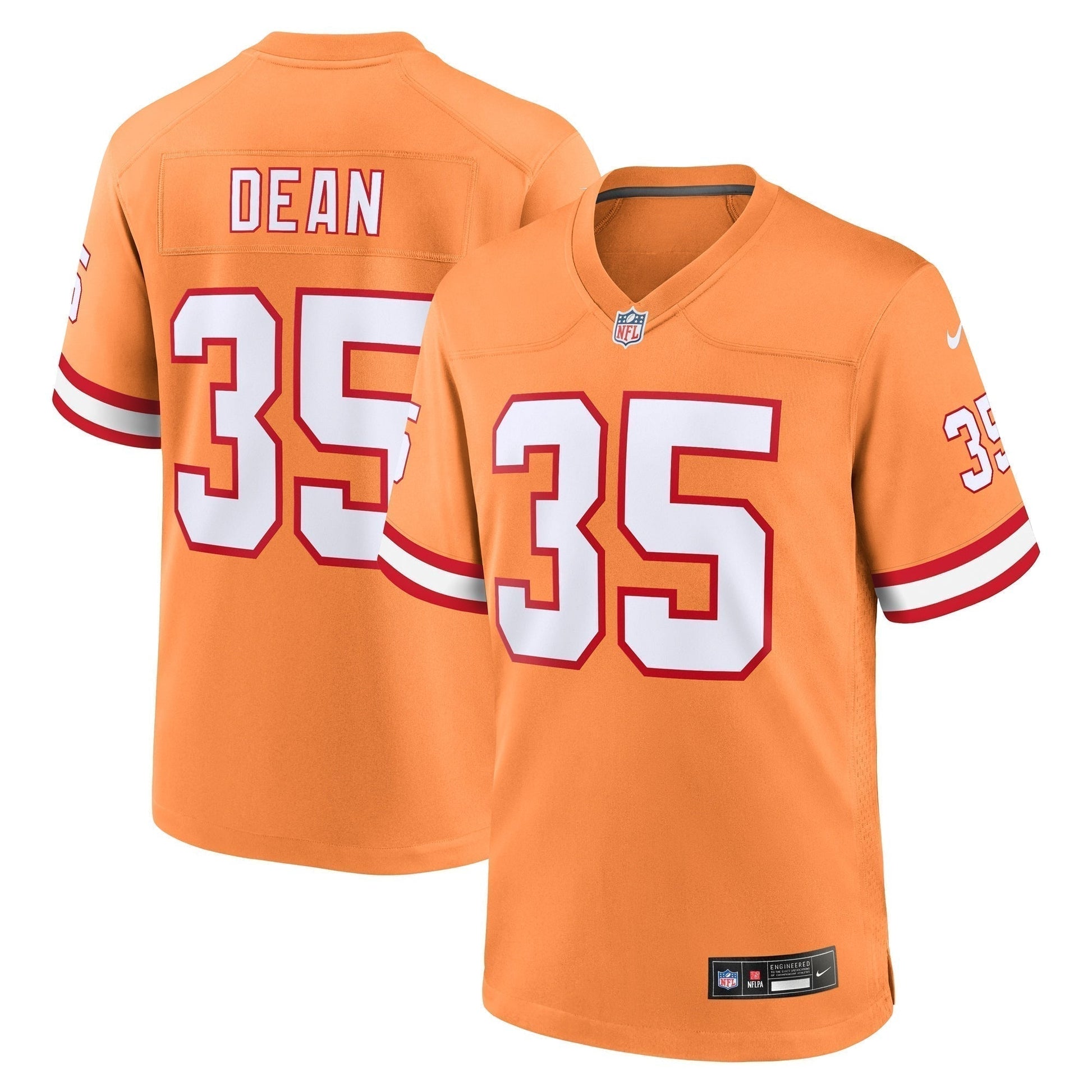 Jamel Dean Tampa Bay Buccaneers Throwback Game Jersey - Orange football jersey product view 1