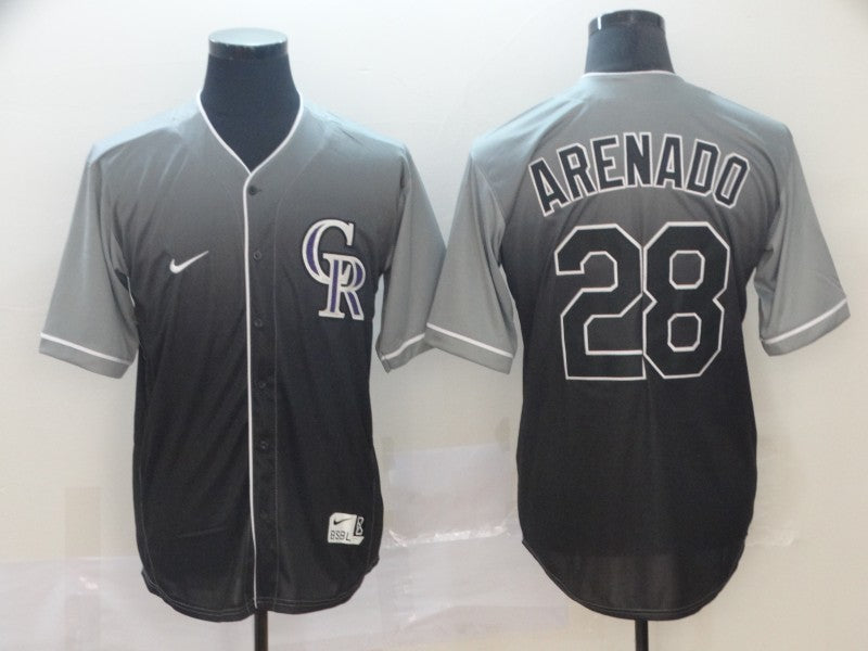 Men's Colorado Rockies Nolan Arenado Gray Gradient Replica Jersey baseball jersey product view 1