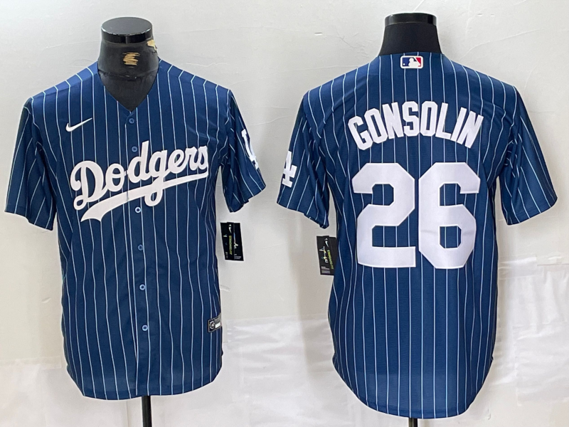 Men's Los Angeles Dodgers Tony Gonsolin Blue Replica Baseball Jersey baseball jersey product view 1