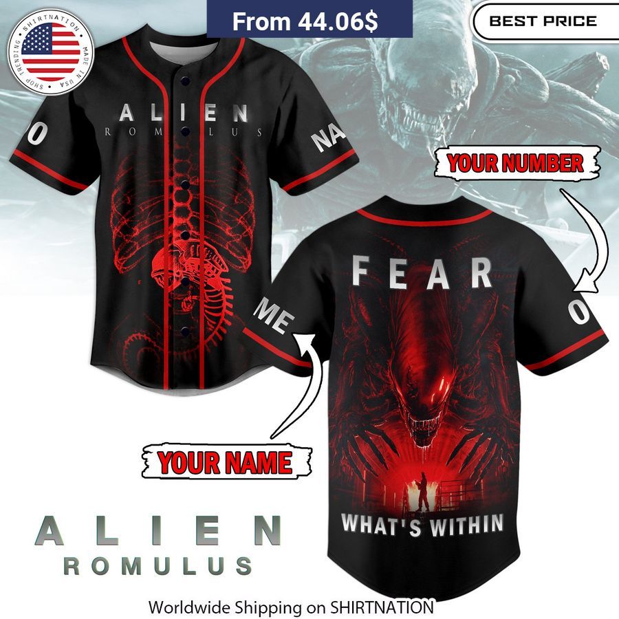Alien Romulus CUSTOM Baseball Jersey Unisex T-shirt, Sweatshirt, Hoodie, Long Sleeve Tee - T-Shirt, Sweatshirt, Hoodie