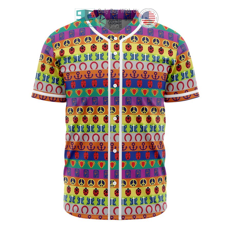 BEST All Symbols Pattern Jojo's Bizarre Adventure Baseball Jersey Unisex T-shirt, Sweatshirt, Hoodie, Long Sleeve Tee - T-Shirt, Sweatshirt, Hoodie