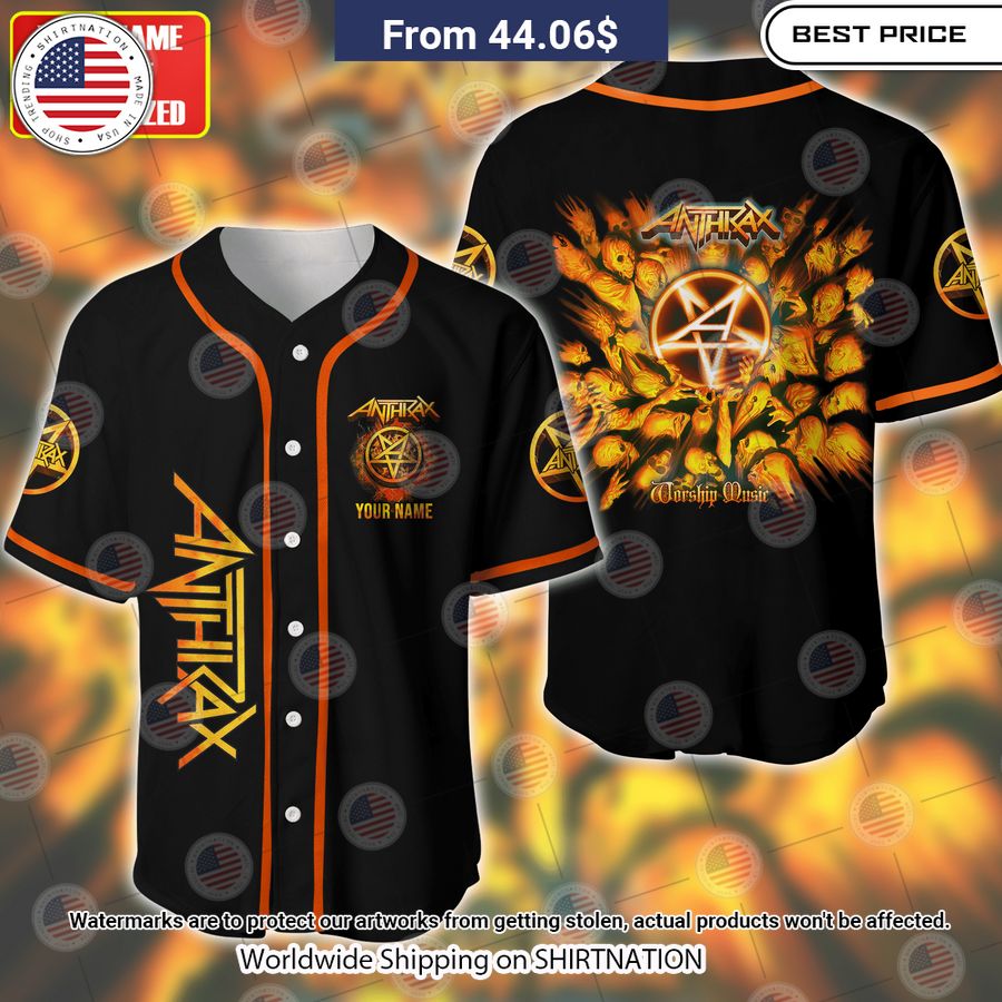 Anthrax Worship Music Baseball Jersey Unisex T-shirt, Sweatshirt, Hoodie, Long Sleeve Tee - T-Shirt, Sweatshirt, Hoodie