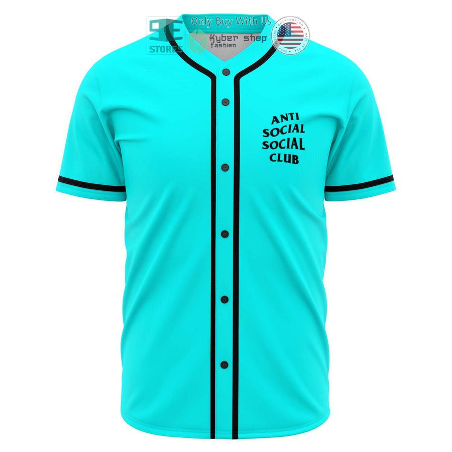 BEST Anti Social Social Club cyan Baseball Jersey Unisex T-shirt, Sweatshirt, Hoodie, Long Sleeve Tee - T-Shirt, Sweatshirt, Hoodie