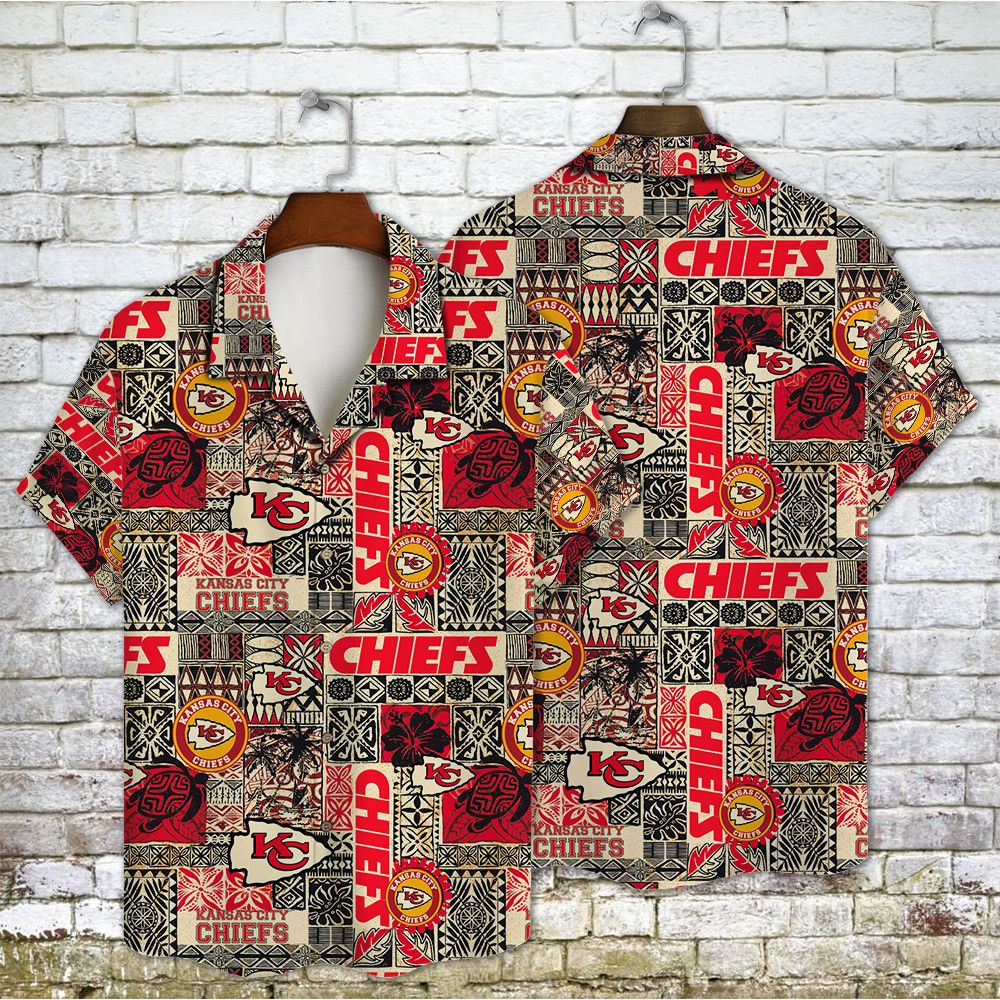 Aop Hawaiian Shirt Inspired by Kansas City Chiefs Unisex T-shirt, Sweatshirt, Hoodie, Long Sleeve Tee - T-Shirt, Sweatshirt, Hoodie