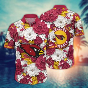 Arizona Cardinals Floral Elegance Hawaiian Shirt Unisex T-shirt, Sweatshirt, Hoodie, Long Sleeve Tee - T-Shirt, Sweatshirt, Hoodie