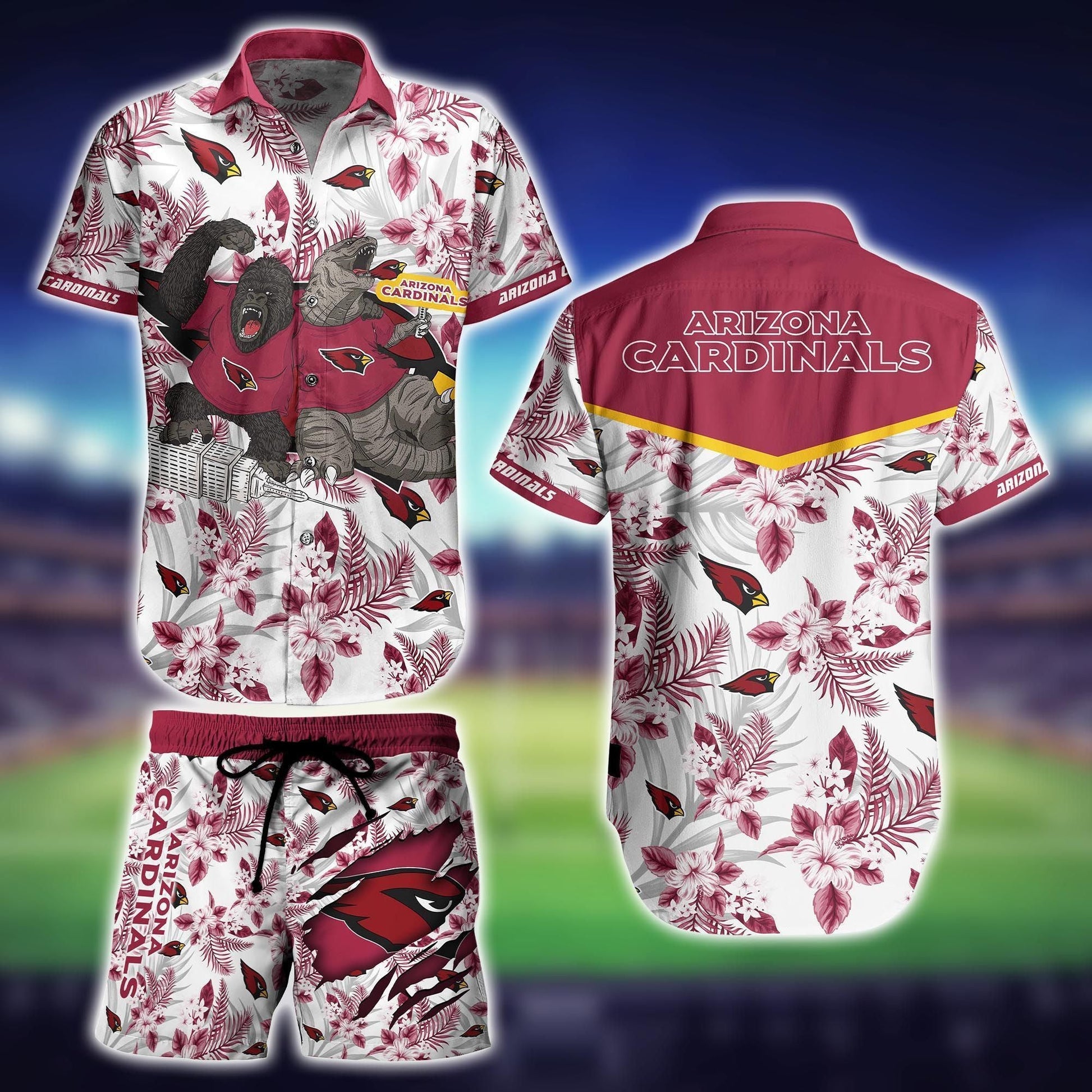 Arizona Cardinals Hawaiian Attire Collection Shirt Short Unisex T-shirt, Sweatshirt, Hoodie, Long Sleeve Tee - T-Shirt, Sweatshirt, Hoodie