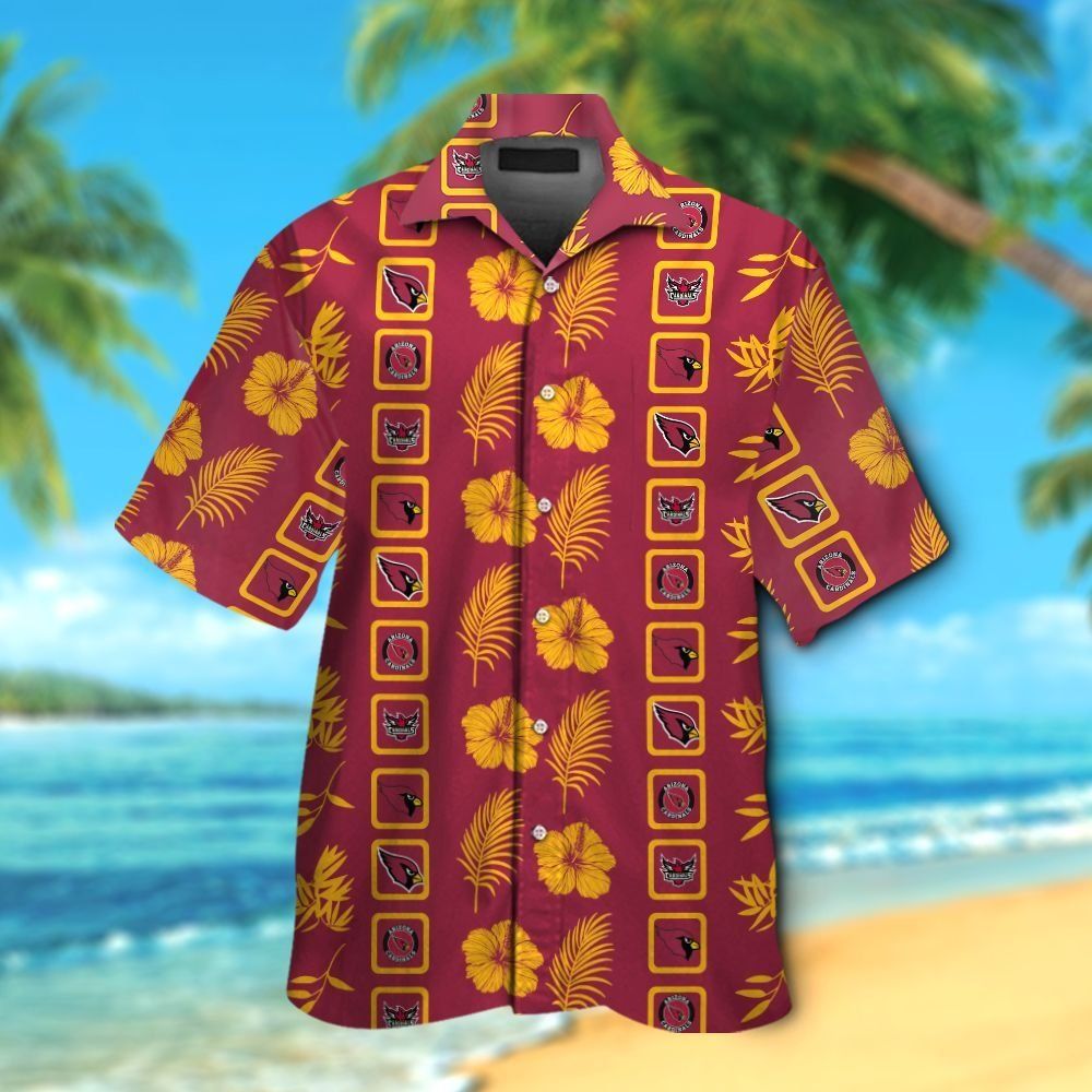 Arizona Cardinals Hawaiian Shirt Design Tropical Short Sleeve Elegance Unisex T-shirt, Sweatshirt, Hoodie, Long Sleeve Tee - T-Shirt, Sweatshirt, Hoodie