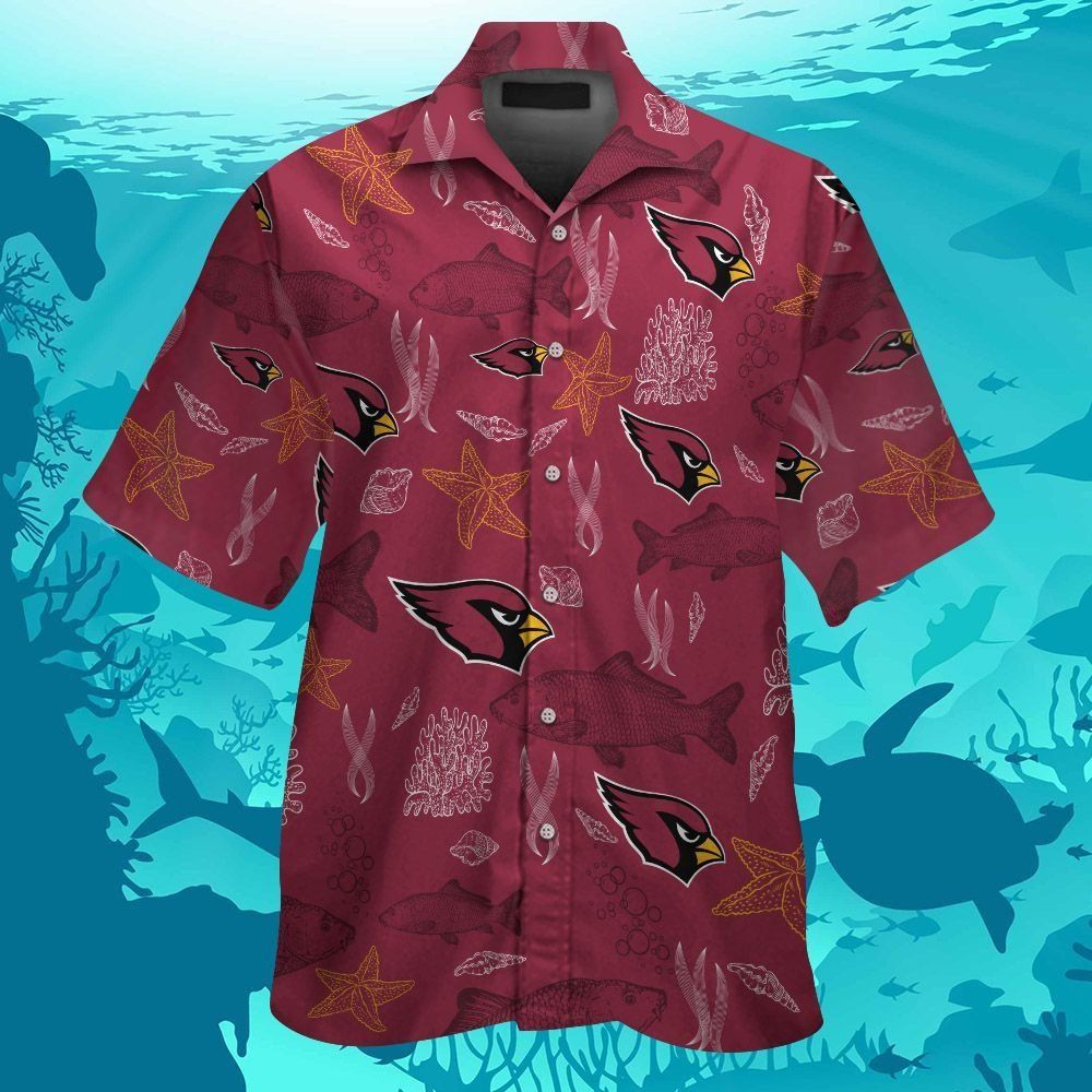 Arizona Cardinals Hawaiian Short Sleeve Tropical Shirt Unisex T-shirt, Sweatshirt, Hoodie, Long Sleeve Tee - T-Shirt, Sweatshirt, Hoodie