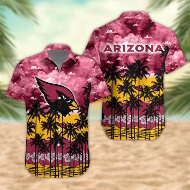 Arizona Cardinals Palm Trees Sunset Hawaiian Shirt Unisex T-shirt, Sweatshirt, Hoodie, Long Sleeve Tee - T-Shirt, Sweatshirt, Hoodie
