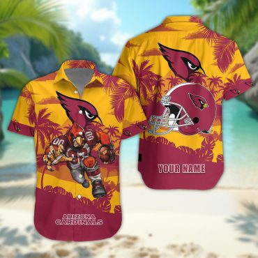 Arizona Cardinals Personalized Gridiron Warrior Hawaiian Shirt Unisex T-shirt, Sweatshirt, Hoodie, Long Sleeve Tee - T-Shirt, Sweatshirt, Hoodie
