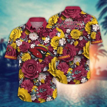 Arizona Cardinals Rose Garden Hawaiian Shirt Unisex T-shirt, Sweatshirt, Hoodie, Long Sleeve Tee - T-Shirt, Sweatshirt, Hoodie