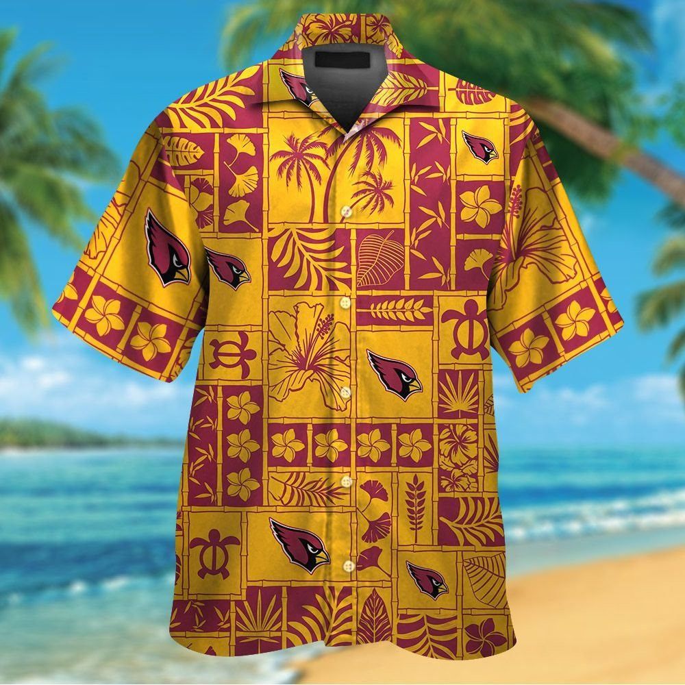 Arizona Cardinals Short Sleeve Hawaiian Shirt Tropical Exclusive Design Unisex T-shirt, Sweatshirt, Hoodie, Long Sleeve Tee - T-Shirt, Sweatshirt, Hoodie
