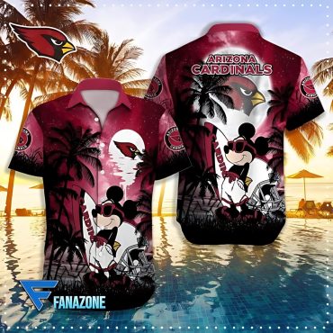 Arizona Cardinals Tropical Cartoon Hawaiian Shirt Unisex T-shirt, Sweatshirt, Hoodie, Long Sleeve Tee - T-Shirt, Sweatshirt, Hoodie