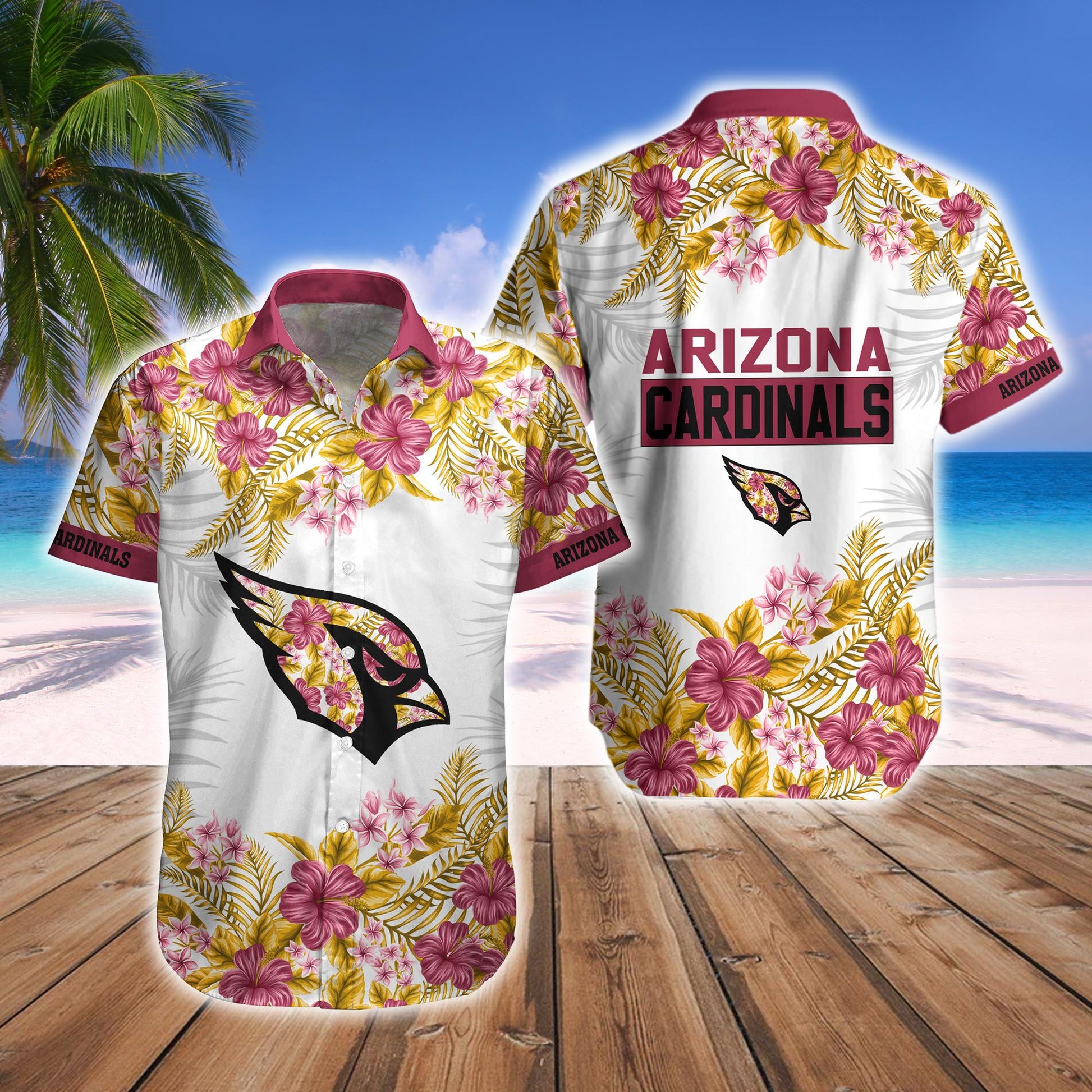 Arizona Cardinals Tropical Hawaiian Fan Shirt Shorts Combo Set Unisex T-shirt, Sweatshirt, Hoodie, Long Sleeve Tee - T-Shirt, Sweatshirt, Hoodie