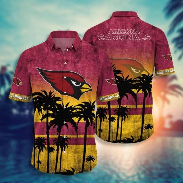 Arizona Cardinals Tropical Sunset Hawaiian Shirt Unisex T-shirt, Sweatshirt, Hoodie, Long Sleeve Tee - T-Shirt, Sweatshirt, Hoodie