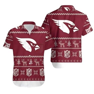 Arizona Cardinals Ugly Christmas Hawaiian Shirt Unisex T-shirt, Sweatshirt, Hoodie, Long Sleeve Tee - T-Shirt, Sweatshirt, Hoodie