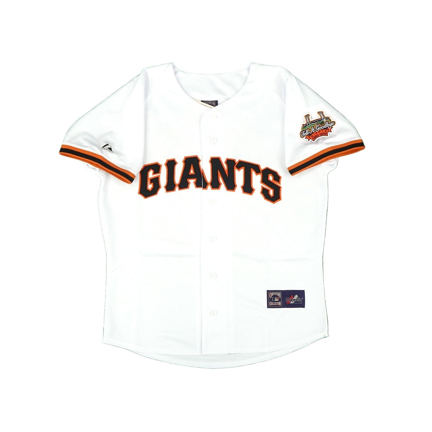 Barry Bonds 1999 San Francisco Giants Cooperstown Home Jersey - White baseball jersey product view 1