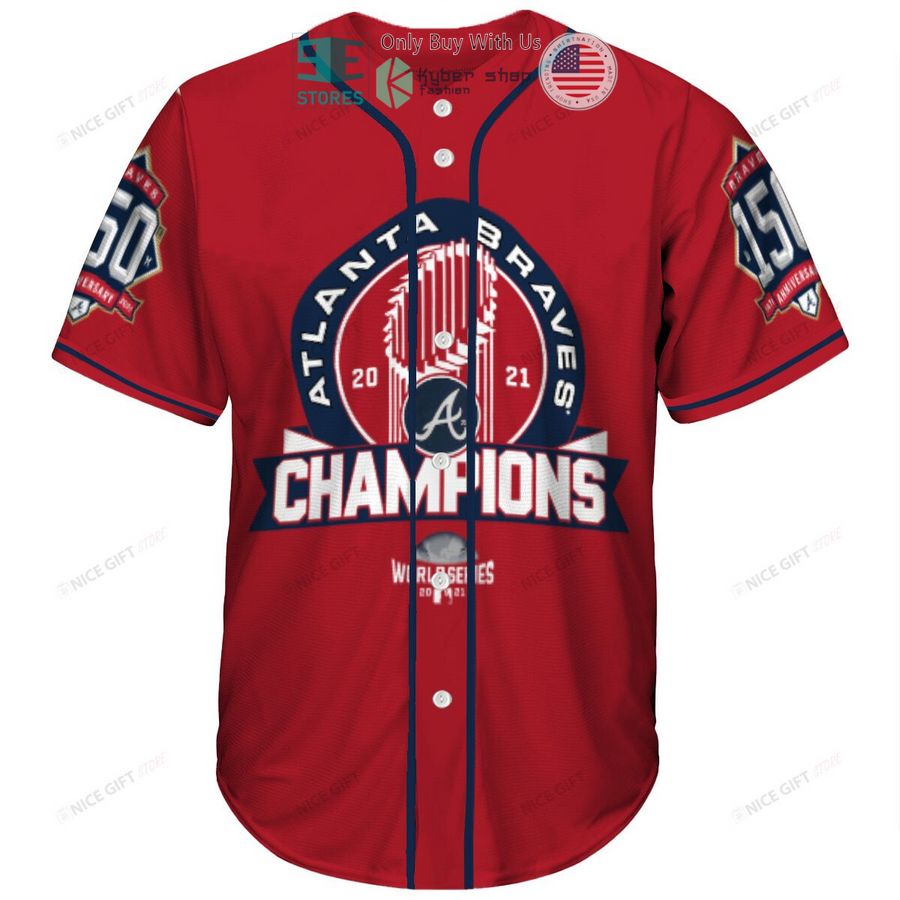 BEST Atlanta Braves 2021 World Series Champions Red Baseball Jersey Unisex T-shirt, Sweatshirt, Hoodie, Long Sleeve Tee - T-Shirt, Sweatshirt, Hoodie