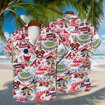 Atlanta Braves Cartoon Ballpark Hawaiian Shirt Unisex T-shirt, Sweatshirt, Hoodie, Long Sleeve Tee - T-Shirt, Sweatshirt, Hoodie